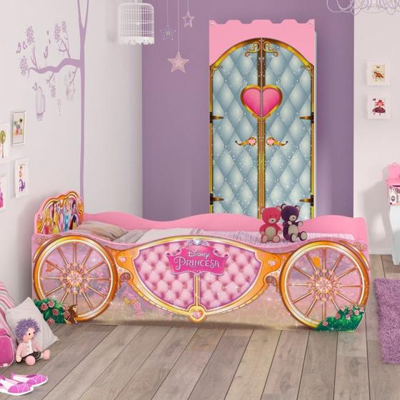 Guarda Roupa Infantil Castelo e Cama Princesas Rosa Menor preço em Guarda Roupa Infantil Castelo e Cama Princesas Rosa