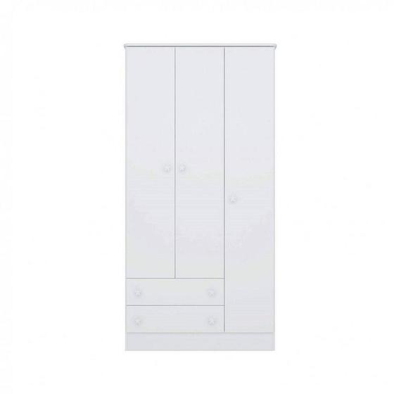 Guarda Roupa Infantil Doce Sonho 3 Portas 2 Gavetas Branco/ Branco- Qmovi 2617 Menor preço em Guarda Roupa Infantil Doce Sonho 3 Portas 2 Gavetas Branco/ Branco- Qmovi 2617