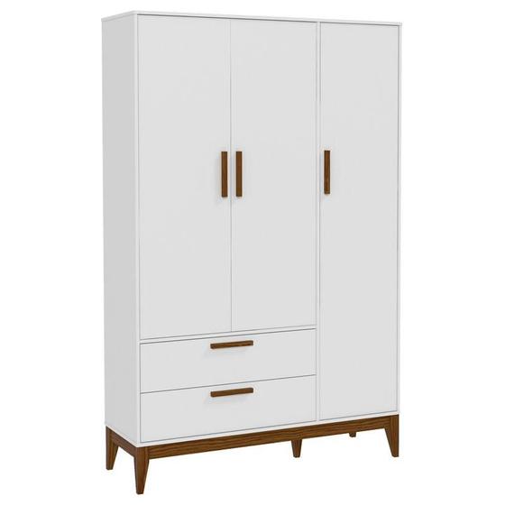Guarda Roupa Infantil Nature 3 Portas Branco Acetinado Eco Wood Matic Menor preço em Guarda Roupa Infantil Nature 3 Portas Branco Acetinado Eco Wood Matic