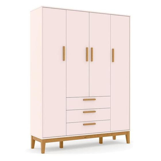 Imagem de Guarda Roupa Infantil Nature 4 Portas Rose Eco Wood  Matic