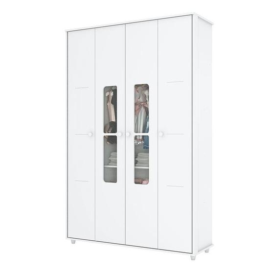 Imagem de Guarda Roupa Infantil Pula-Pula 4 Portas Branco  Henn