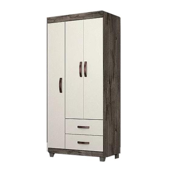 Imagem de Guarda Roupa Josan Light Plus 3 Portas e 2 Gavetas com Pé Amêndoa/Off White