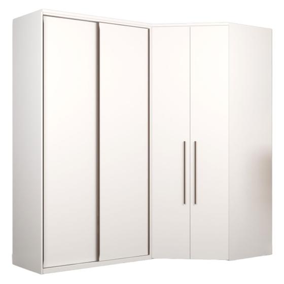 Imagem de Guarda Roupa Modulado 100% MDF de 1,20m Com Canto Closet Branco - Evolution - Robel Móveis