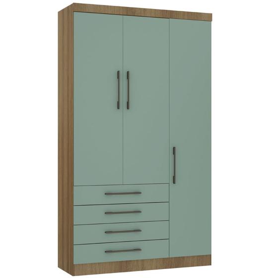 Imagem de Guarda Roupa Modulado 132cm 3 Portas e 4 Gavetas Paris Luciane Móveis