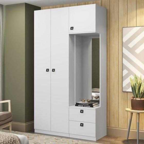 Imagem de Guarda-Roupa Modulado 3 Portas com Espelho e Cabide