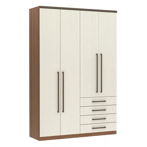 Imagem de Guarda Roupa Modulado 4 Portas 4 Gavetas 156,5cm Connect Luciane Móveis