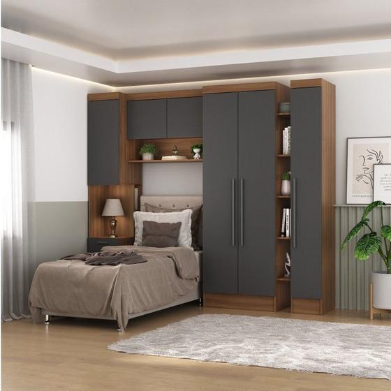 Imagem de Guarda-Roupa Modulado 6 Portas 4 Gavetas 4 Peças Hecol Móveis