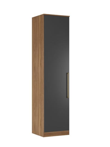 Guarda Roupa Modulado Armário 1 Porta com 6 Prateleiras Escócia Amêndola/Grafito para Quarto Menor preço em Guarda Roupa Modulado Armário 1 Porta com 6 Prateleiras Escócia Amêndola/Grafito para Quarto