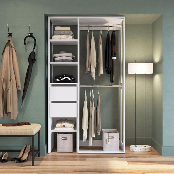 Guarda-Roupa Modulado Closet 2 Gavetas 2 Cabideiros Trevalla DB-002 Branco é boa?