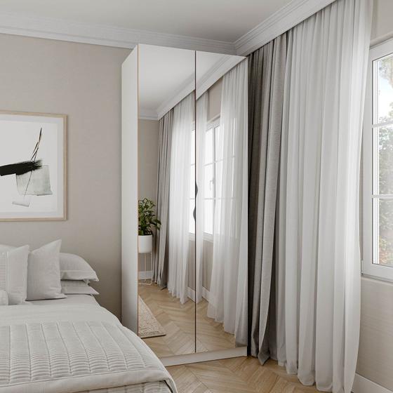 Imagem de Guarda Roupa Modulado com Espelho 2 Portas com Cabideiro e 2 Gavetas Hera CabeCasa MadeiraMadeira
