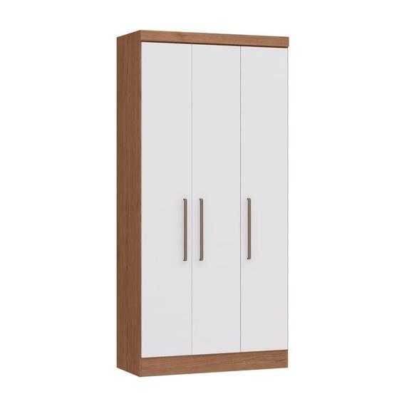 Imagem de Guarda Roupa Modulado Infinity com 3 Portas - Macadâmia/Branco Line