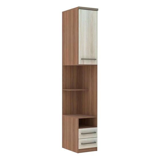 Imagem de Guarda Roupa Modulado Mesa de Cabeceira Alta Connect 1 Porta e 2 Gavetas Luciane Móveis.