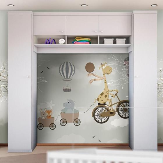 Imagem de Guarda Roupa Modulado Para Berço 3 Peças 5 Portas Branco Eloísa Phoenix Baby