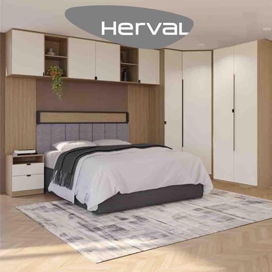 Imagem de Guarda-Roupa Modulado para Casal Herval Viel, com Cabeceira Queen, Off White