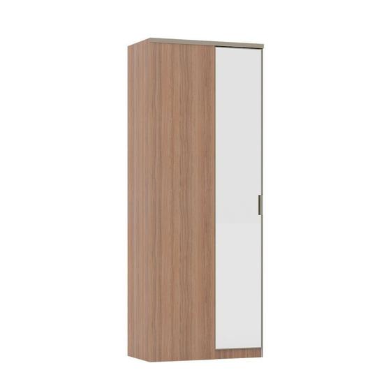 Guarda-Roupa Modulado Solteiro Luciane Canto Reto Connect 1 Porta Alumínio com Espelho Menor preço em Guarda-Roupa Modulado Solteiro Luciane Canto Reto Connect 1 Porta Alumínio com Espelho