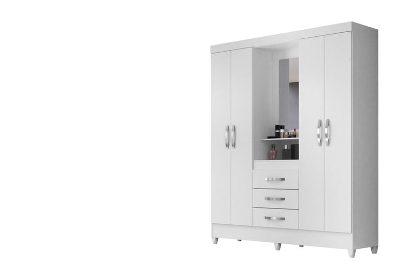 Guarda roupa moval capri/capelinha 04 pts c/03 gavetas externas e ...