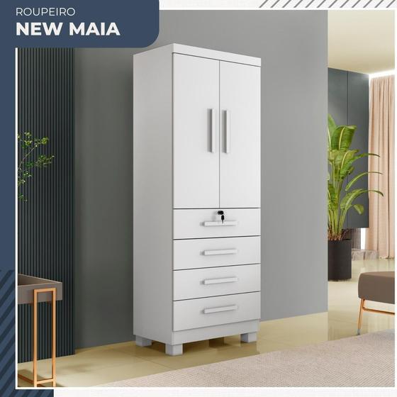 Imagem de Guarda Roupa New Maia 2 Portas 4 Gavetas com Chave Benetil Móveis