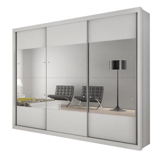 Guarda Roupa Novo Horizonte Hórizon Plus C/Espelho 3 Portas Branco Menor preço em Guarda Roupa Novo Horizonte Hórizon Plus C/Espelho 3 Portas Branco