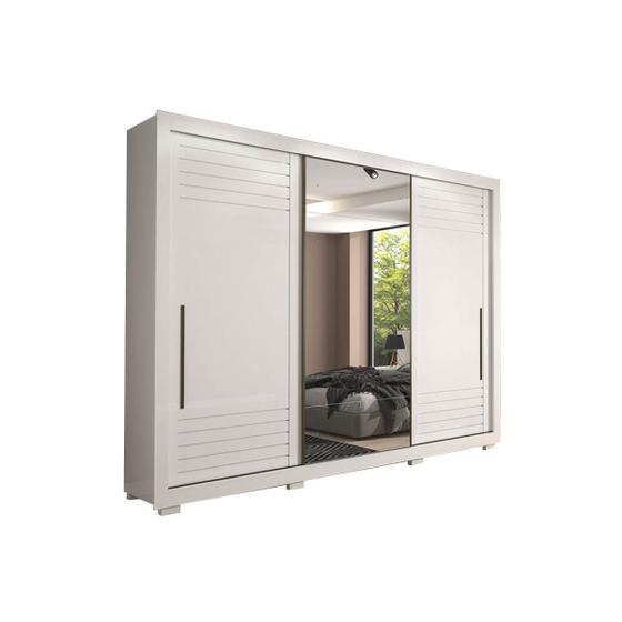 Guarda Roupa Panan Vitória 3 Pts c/Esp + Pés Branco Menor preço em Guarda Roupa Panan Vitória 3 Pts c/Esp + Pés Branco