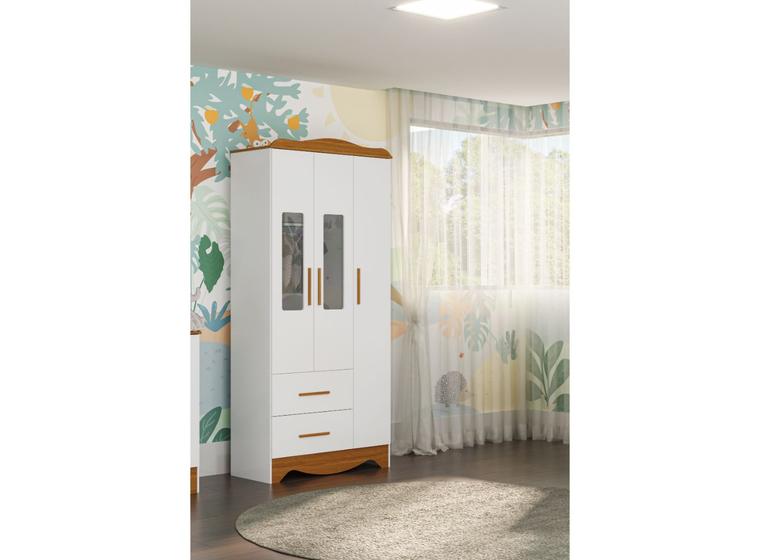 Imagem de Guarda Roupa Provençal Moveis Peroba Clara MDF 03 portas 