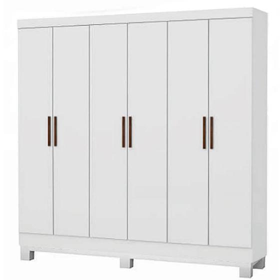 Imagem de Guarda Roupa Reis Casal 6 Portas 2 Gavetas Carioca Cor Branco