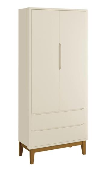 Imagem de Guarda-Roupa Retrô 2 Portas Classic New Areia Fosco com Madeira - Reller