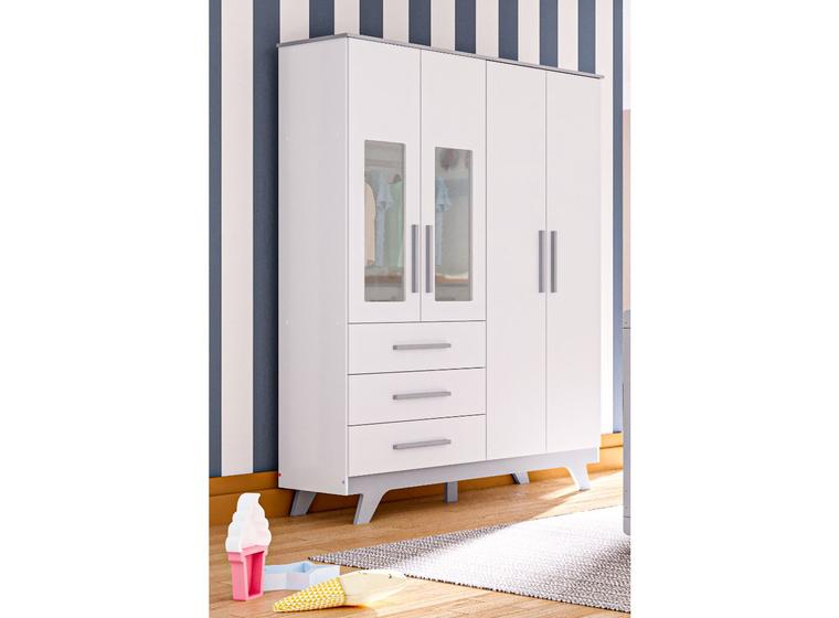 Imagem de Guarda Roupa Retro Moveis Peroba Infantil 100% MDF 04 portas 03 gavetas