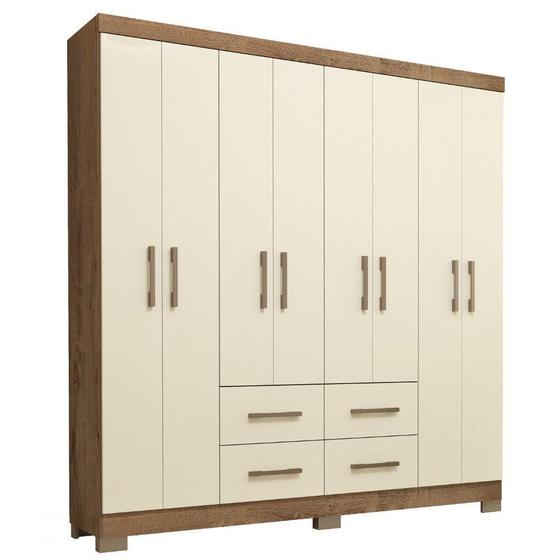 Imagem de Guarda Roupa / Roupeiro Barcellona 2126R Itapema 8 Portas 4 Gavetas 183x182x40cm