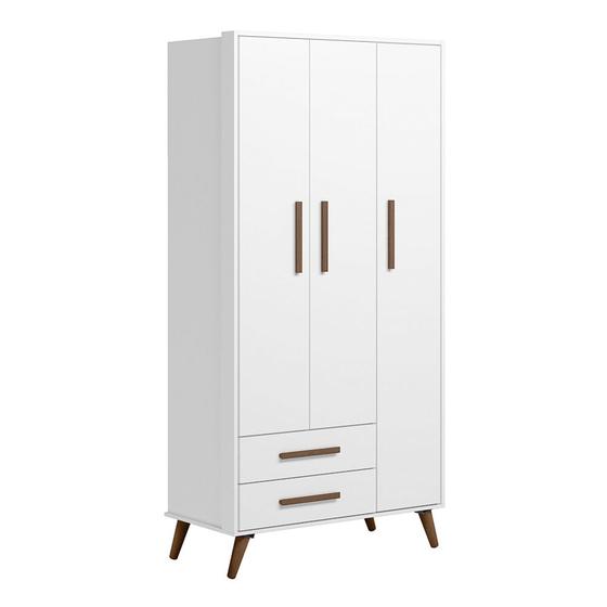 Guarda Roupa Roupeiro Infantil Qencanto Retrô Qmovi Branco Acetinado Menor preço em Guarda Roupa Roupeiro Infantil Qencanto Retrô Qmovi Branco Acetinado