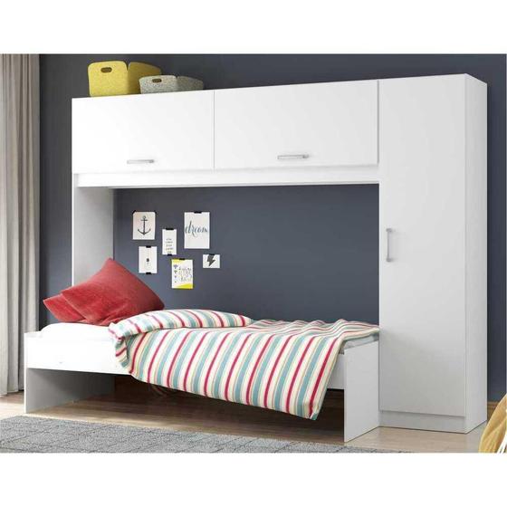 Guarda-Roupa/Roupeiro Multimóveis c/Cama para colchão 190cmx90cm Branco REF.2650.697 Menor preço em Guarda-Roupa/Roupeiro Multimóveis c/Cama para colchão 190cmx90cm Branco REF.2650.697