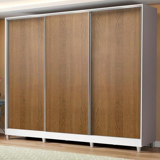 Imagem de Guarda-Roupa Royale 100% MDF 3 Portas de Correr 8 Pés Madesa