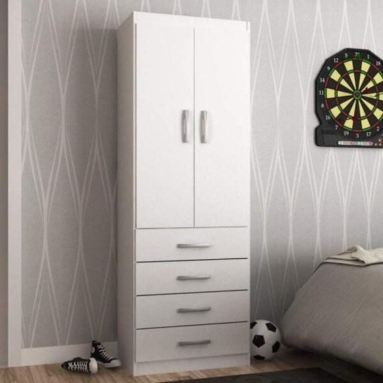Guarda-Roupa Solteiro 2 Portas 4 Gavetas Yescasa Menor preço em Guarda-Roupa Solteiro 2 Portas 4 Gavetas Yescasa