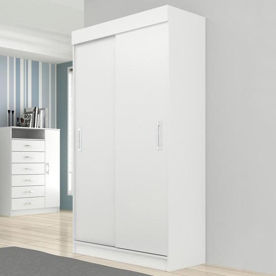 Guarda-roupa Solteiro 2 Portas Berlim Ber201 Branco - Evidência Móveis Menor preço em Guarda-roupa Solteiro 2 Portas Berlim Ber201 Branco - Evidência Móveis