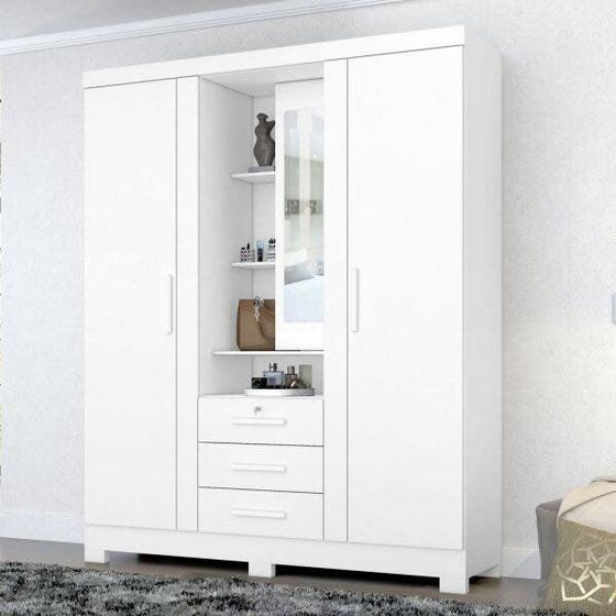 Guarda-Roupa Solteiro 3 Portas Capelinha Premium Zanzini Menor preço em Guarda-Roupa Solteiro 3 Portas Capelinha Premium Zanzini