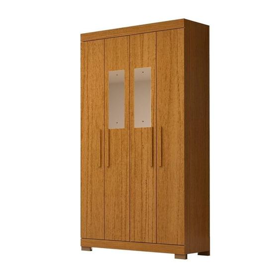 Imagem de Guarda Roupa Solteiro 4 Portas 100% Mdf Com Espelho Lana Acp Móveis Cinamomo