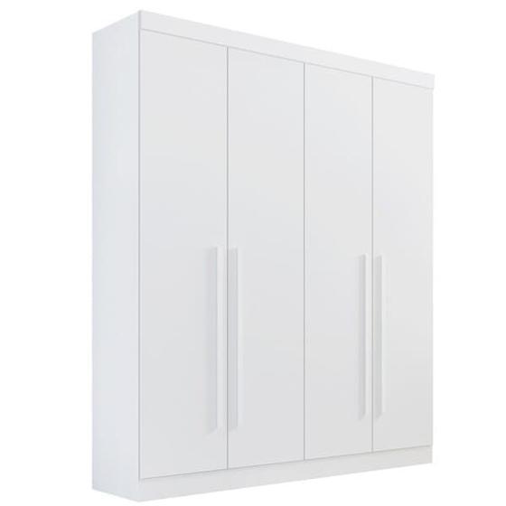 Imagem de Guarda Roupa Solteiro 4 Portas 3 Gavetas - Da Vinci Plus-Branco - Móveis D'Doro