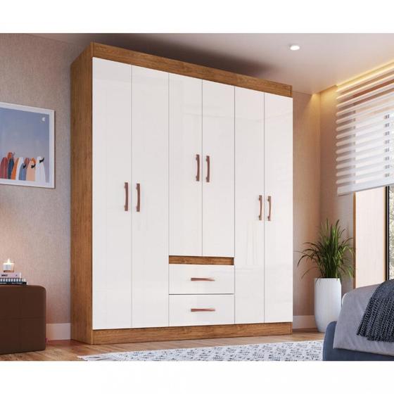 Guarda Roupa Solteiro 6 Portas 2 Gavetas Montevideu Doripel Imagem de Guarda Roupa Solteiro 6 Portas 2 Gavetas Montevideu Doripel