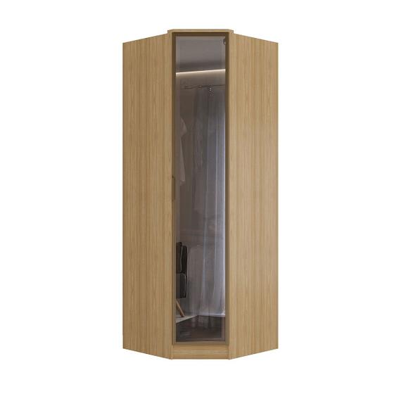 Imagem de Guarda-Roupa Solteiro Canto Ravi 1 Porta Reflecta 2 Prateleiras 100% Mdf Olmo Italiano - Mambel