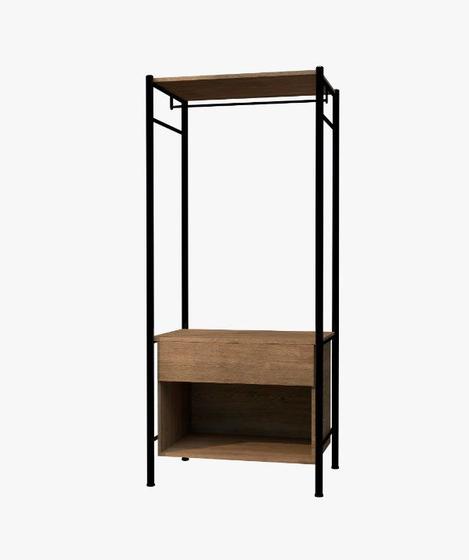 Guarda Roupa Solteiro Closet Aberto Preto/Demolição - Artefamol é boa?