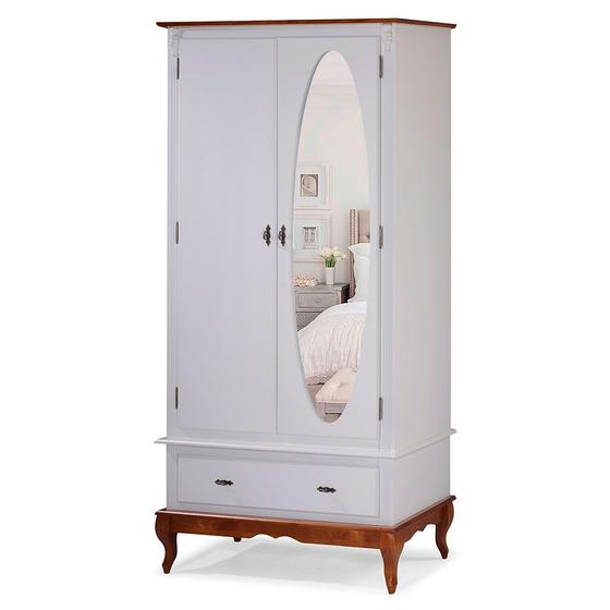 Imagem de Guarda Roupa Solteiro Com Espelho 2 Portas 1 Gaveta 60406E Linz Móveis