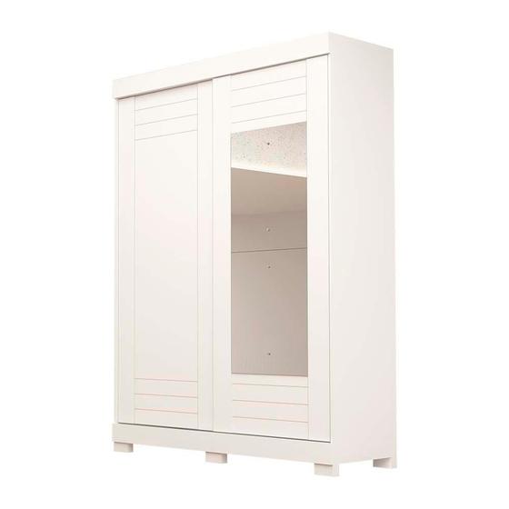 Imagem de Guarda Roupa Solteiro com Espelho e 2 portas Ayla ACP MÓVEIS Branco - 100% MDF