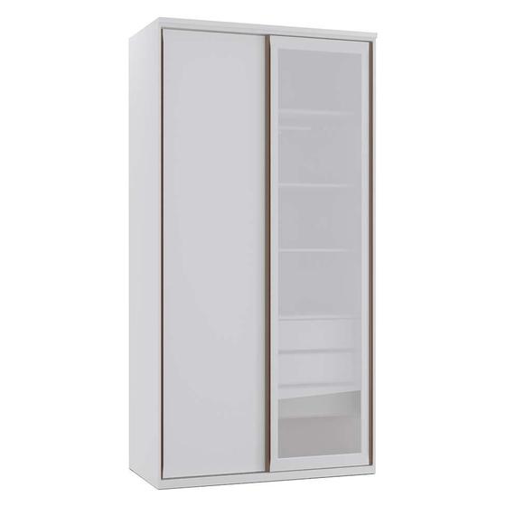 Imagem de Guarda-Roupa Solteiro com Espelho Reflecta Elite II 2 PT 3 GV Branco