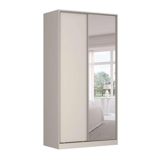 Guarda-Roupa Solteiro com Espelho Tunas VII 2 PT 3 GV Branco Menor preço em Guarda-Roupa Solteiro com Espelho Tunas VII 2 PT 3 GV Branco