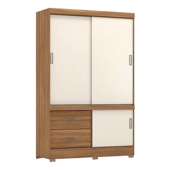 Guarda Roupa Solteiro Estilo 2 Amêndola Touch Off White com Pés Demóbile Menor preço em Guarda Roupa Solteiro Estilo 2 Amêndola Touch Off White com Pés Demóbile