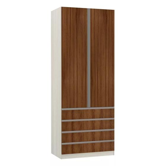 Imagem de Guarda-Roupa Solteiro Luciane 2 Portas 4 Gavetas Prime Plus 90 cm