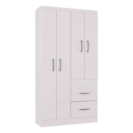Guarda Roupa Solteiro Milão 4 Portas Branco Brilho  Poquema é boa?