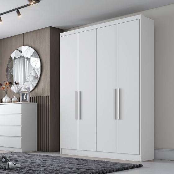 Guarda Roupa Solteiro Moderni Plus 4 Portas 3 Gavetas Novo Horizonte Menor preço em Guarda Roupa Solteiro Moderni Plus 4 Portas 3 Gavetas Novo Horizonte