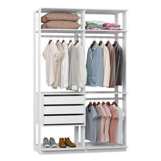Imagem de Guarda-Roupa Solteiro Modulado Clothes 3 GV Branco