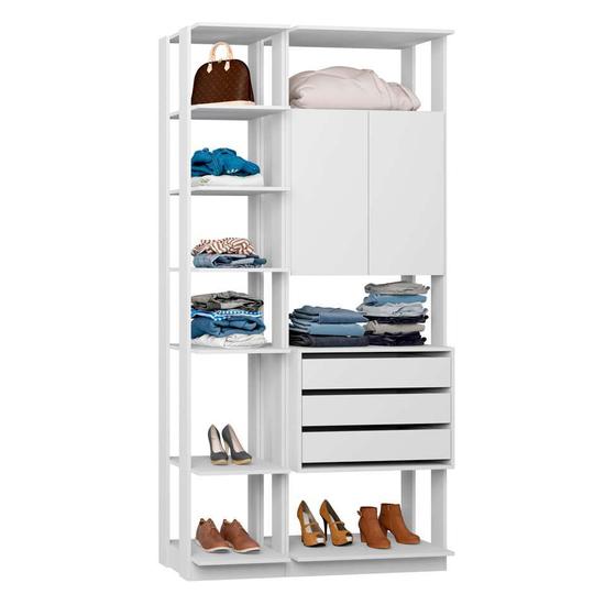 Imagem de Guarda-Roupa Solteiro Modulado Clothes I 2 PT 3 GV Branco