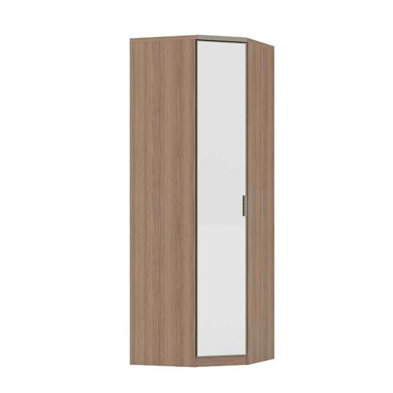 Imagem de Guarda-Roupa Solteiro Modulado Mini Closet Canto Diagonal Connect Luciane 1 Portas AlumAnio Espelho